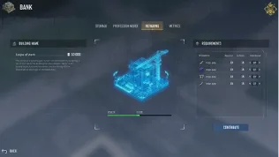 Bank blueprint screen