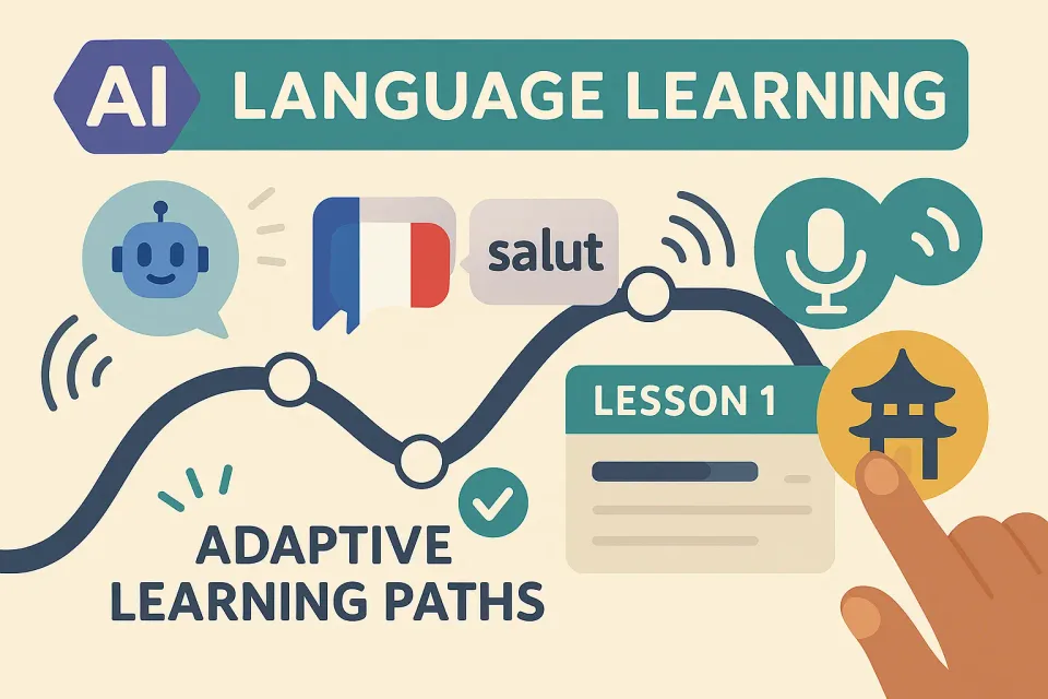 AI language learning app with adaptive lessons
