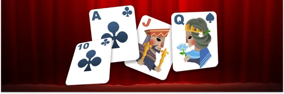 Social casino game illustration with playing cards for game development and cross platform porting