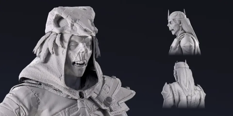 3D game character sculpting clay model
