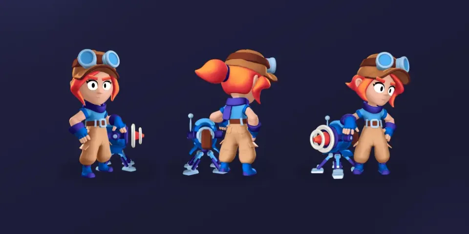3D game character turnaround model