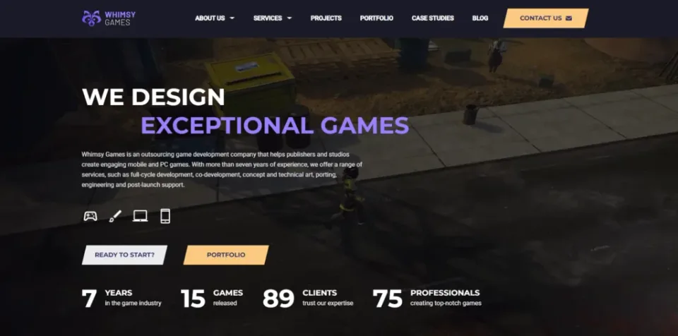 Game development outsourcing services by Whimsy Games