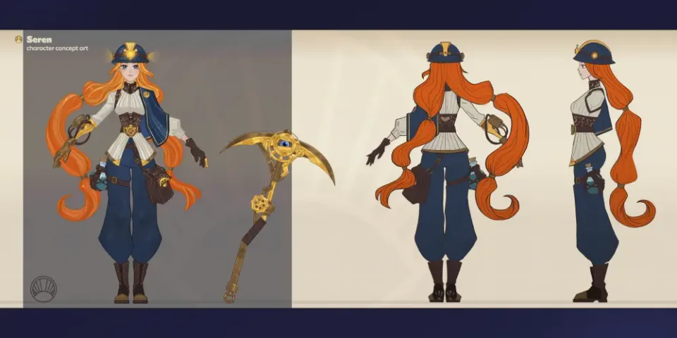 Female game character concept art design