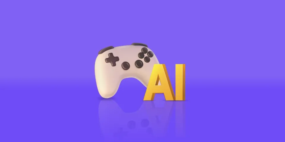 AI in game development gameplay controller concept illustration