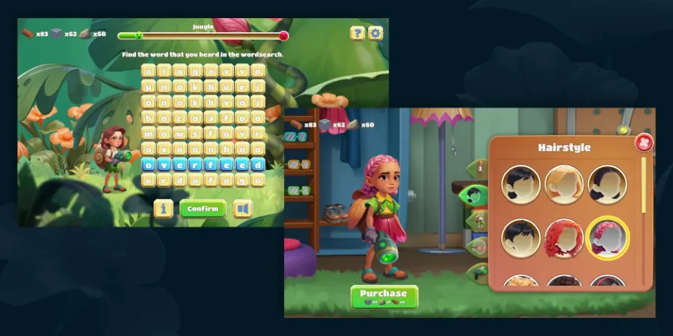 educational spelling game interface gameplay and customization