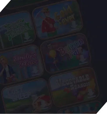 Game development workflow showcasing multiple game interfaces and project stages