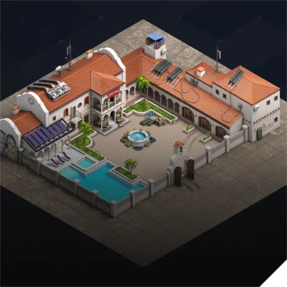 Isometric villa location